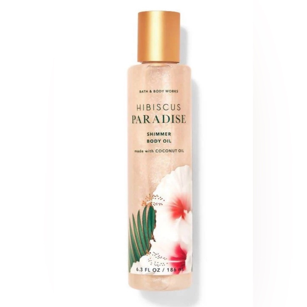 Bath & Body Works Hibiscus Paradise Shimmer Body Oil - Peach & Gold